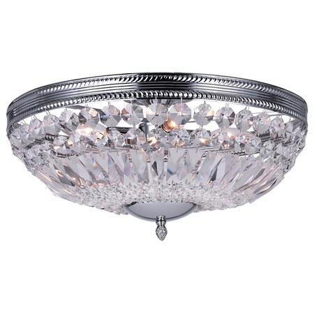 Cwi Lighting 3 Light Bowl Flush Mount With Chrome Finish 5049C18C